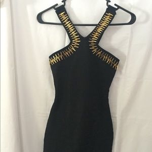 Black Dress Gold Detail